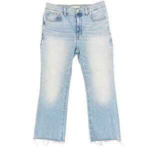 Madewell Mid-Rise Kick Out Jeans Size 30 Light Wash Raw Hem Ankle